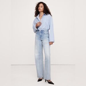 Banana Republic ICON CLASSIC WIDE-LEG JEAN 27L LIGHT WASH High Rise INSEAM 34”